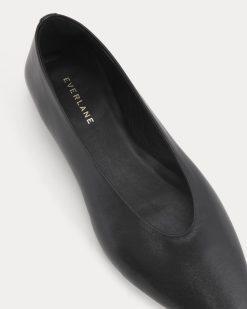 Alternative view of Made in Italy Almond-Toe Flat | Black Leather