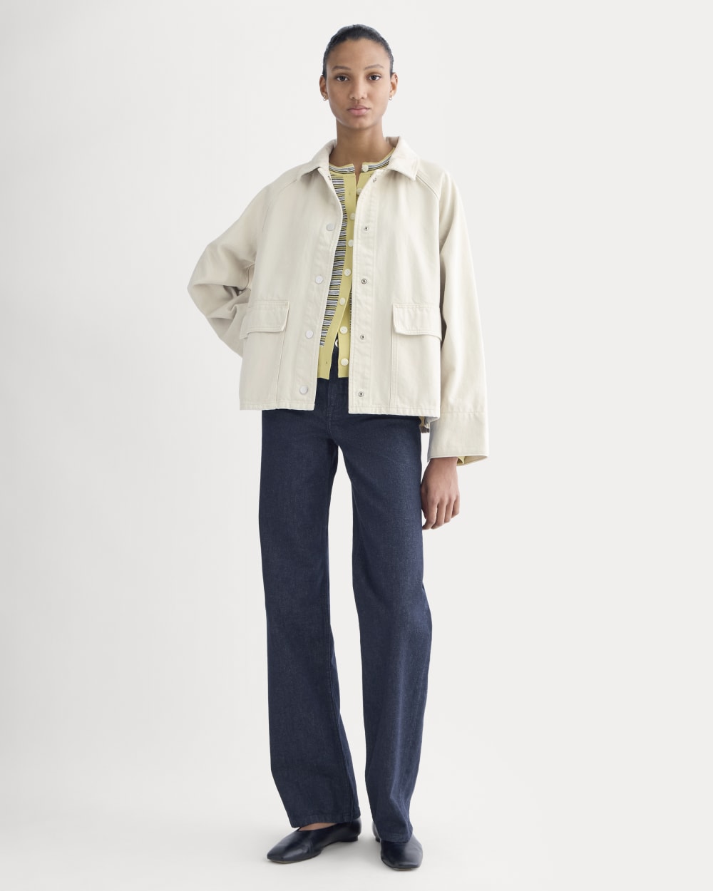 Cropped Denim Jacket | Garment-Dyed Sand - Image 4