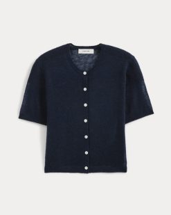 Alternative view of The Air Alpaca™ Short-Sleeve Cardigan | Navy