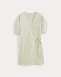 Alternative view of The Seersucker Mini Wrap Dress | Bone