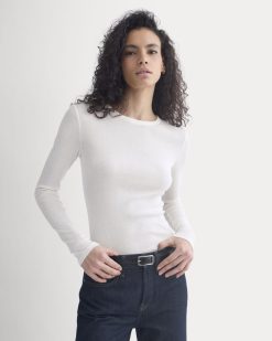 Tissue Long-Sleeve Crew | Bone