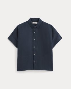 Alternative view of The Boxy Shirt in Linen | Navy
