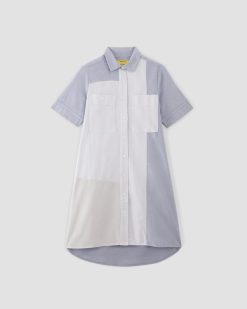 Alternative view of The Everlane x Marques' Almeida Patchwork Daytripper Dress | Blue Stripe Patchwork