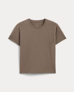 Alternative view of The Box-Cut Tee in Essential Cotton | Clay | No Pocket