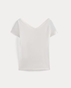 Alternative view of Tissue Short-Sleeve V-Neck Top | Bone