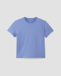 Alternative view of The Box-Cut Tee in Essential Cotton | Blue Opal | No Pocket