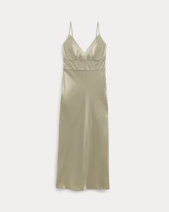 Alternative view of Bias Cut Slip Dress in Silk Charmeuse | Peyote