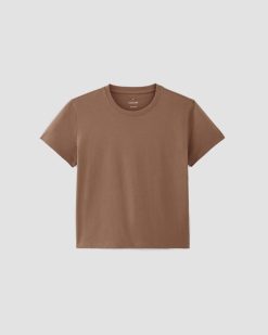 Alternative view of The Box-Cut Tee in Essential Cotton | Carob Brown | No Pocket