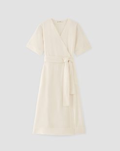 Alternative view of The Wrap Dress in Linen | Bone