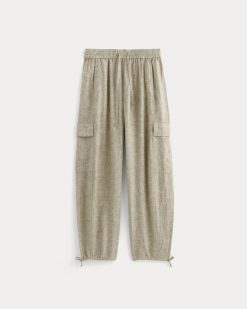 Alternative view of The Cargo Curve Pant in Linen | Cornstalk Chambray