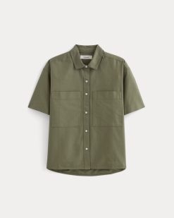 Alternative view of The Short-Sleeve Boxy Oxford | Kalamata
