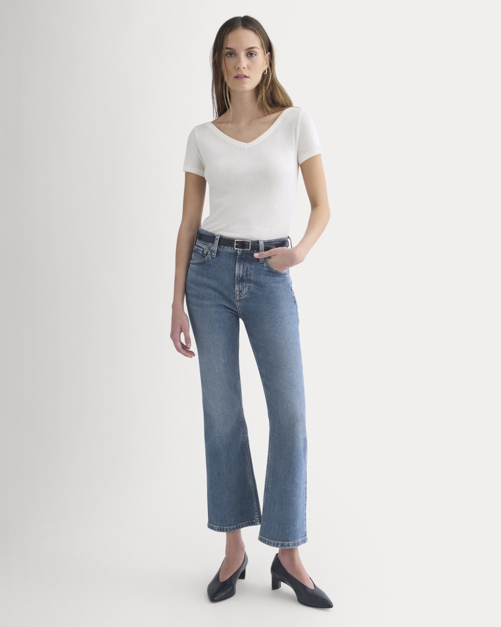 Tissue Short-Sleeve V-Neck Top | Bone - Image 3