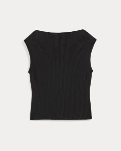 Alternative view of Boat-Neck Ribbed Knit | Black