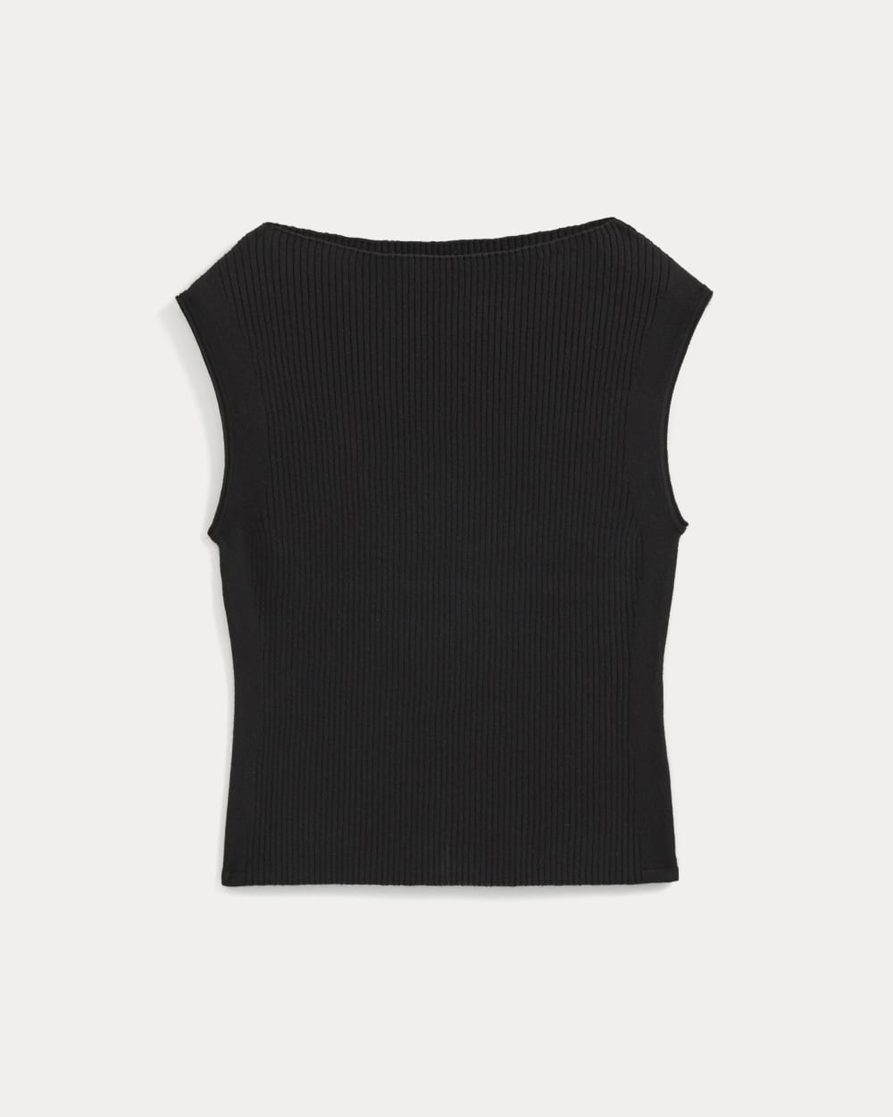 Boat-Neck Ribbed Knit | Black - Image 2