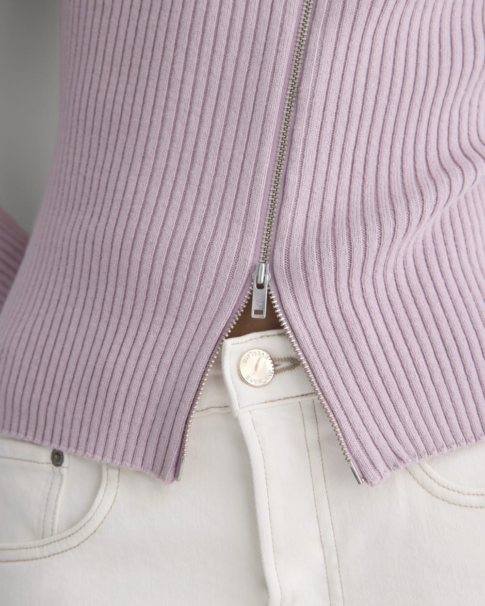 Full-Zip Ribbed Jacket in Everyday Cotton | Burnished Lilac - Image 5