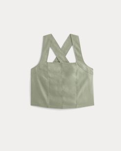 Alternative view of The Crossback Tank in Linen | Seagrass