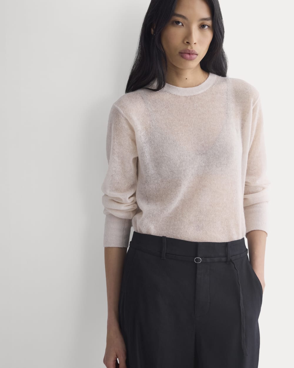 The Air Alpaca™ Relaxed Crew Top | Soft Pink - Image 5