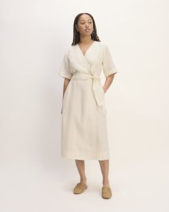 The Wrap Dress in Linen | Bone