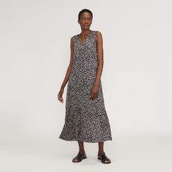 The Satin V-Neck Maxi Dress | Splatter
