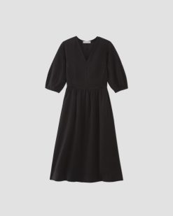 Alternative view of The TENCEL™ Puff-Sleeve Dress | Black