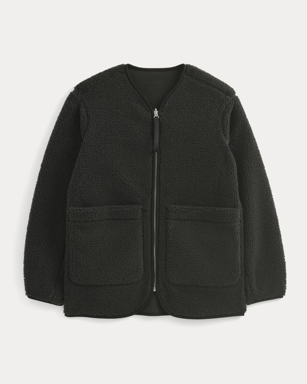 Reversible Teddy Jacket | Black - Image 2