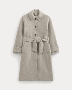 Alternative view of Italian Belted Overcoat | Taupe Herringbone