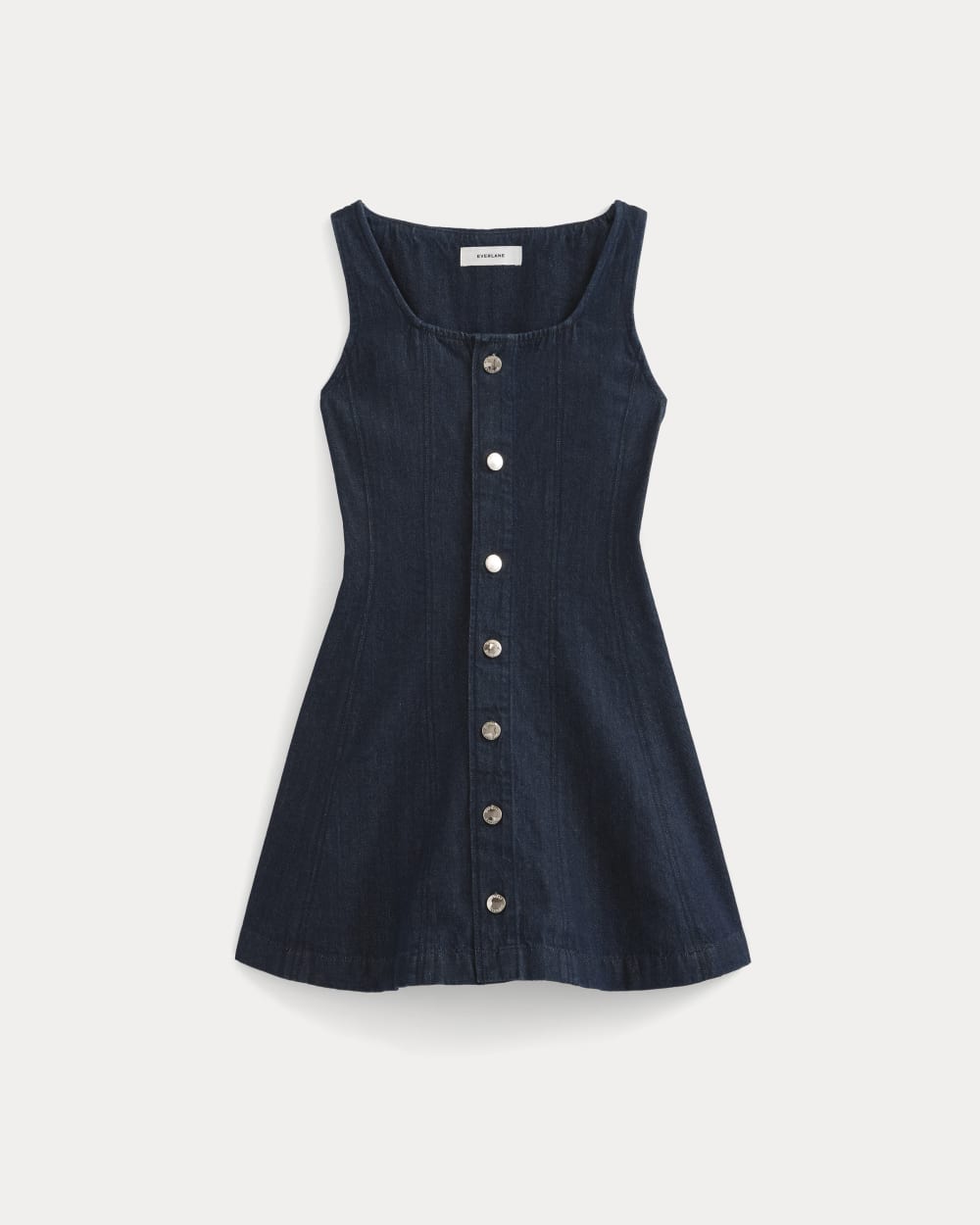 Denim Button-Front Mini Dress | Tungsten Rinse - Image 2