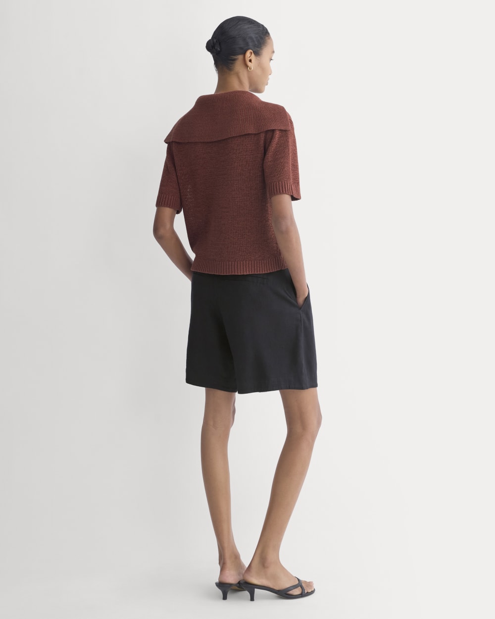 Open Collar Polo | Henna Red - Image 6