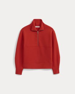 Alternative view of Luxe Fleece Half-Zip Sweatshirt | Fiery Red