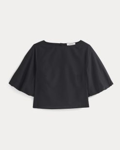 Alternative view of Bubble-Sleeve Top | Black