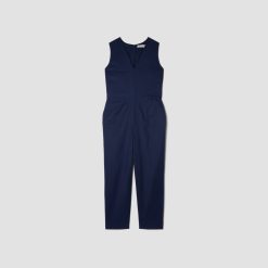 Alternative view of The Structured Cotton Jumpsuit | Navy