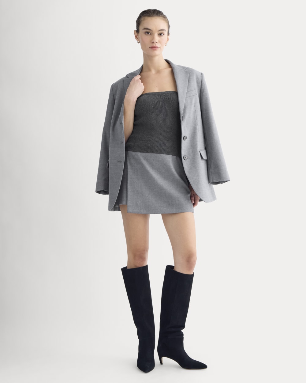 Knit Tube Top | Heathered Soot - Image 6