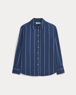 Alternative view of Everyday Shirt in Silky Cotton | Estate Blue/Open Air/White