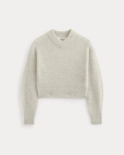 Alternative view of Cropped Cocoon Sweater in Alpaca | Almond
