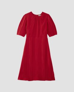 Alternative view of The City Stripe Ruched Dress | Haute Red