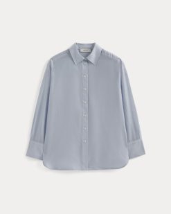 Alternative view of Oversized Shirt in Cotton-Silk Organza | Kentucky Blue