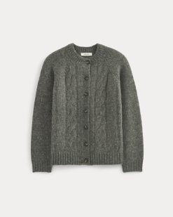 Alternative view of Cloud Cable Cardigan | Heather Charcoal