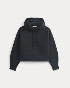 Alternative view of Cropped Luxe Fleece Hoodie | Navy