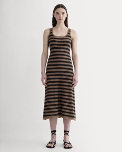 The Crochet Knit Tank Dress | Mocha / Black