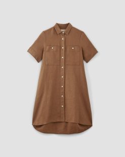 Alternative view of The Daytripper Dress in Linen | Carob Brown
