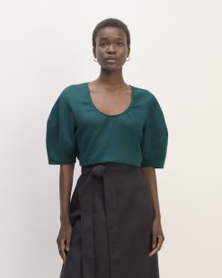 The Scoop Top in Linen | Dark Sea
