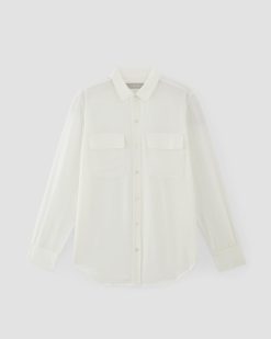 Alternative view of The Utility Shirt in Washable Silk | Off-White