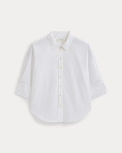 Alternative view of Cuff Detail Shirt in Lightweight Cotton | White