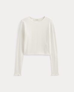Alternative view of Lounge Rib Cropped Shirt | Bone