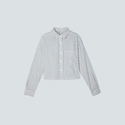 The Way-Short Shirt in Silky Cotton | Deep Blue / Canvas