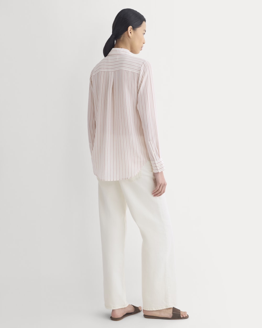 The Must-Have Shirt in Washable Silk | Bone / Rose - Image 5