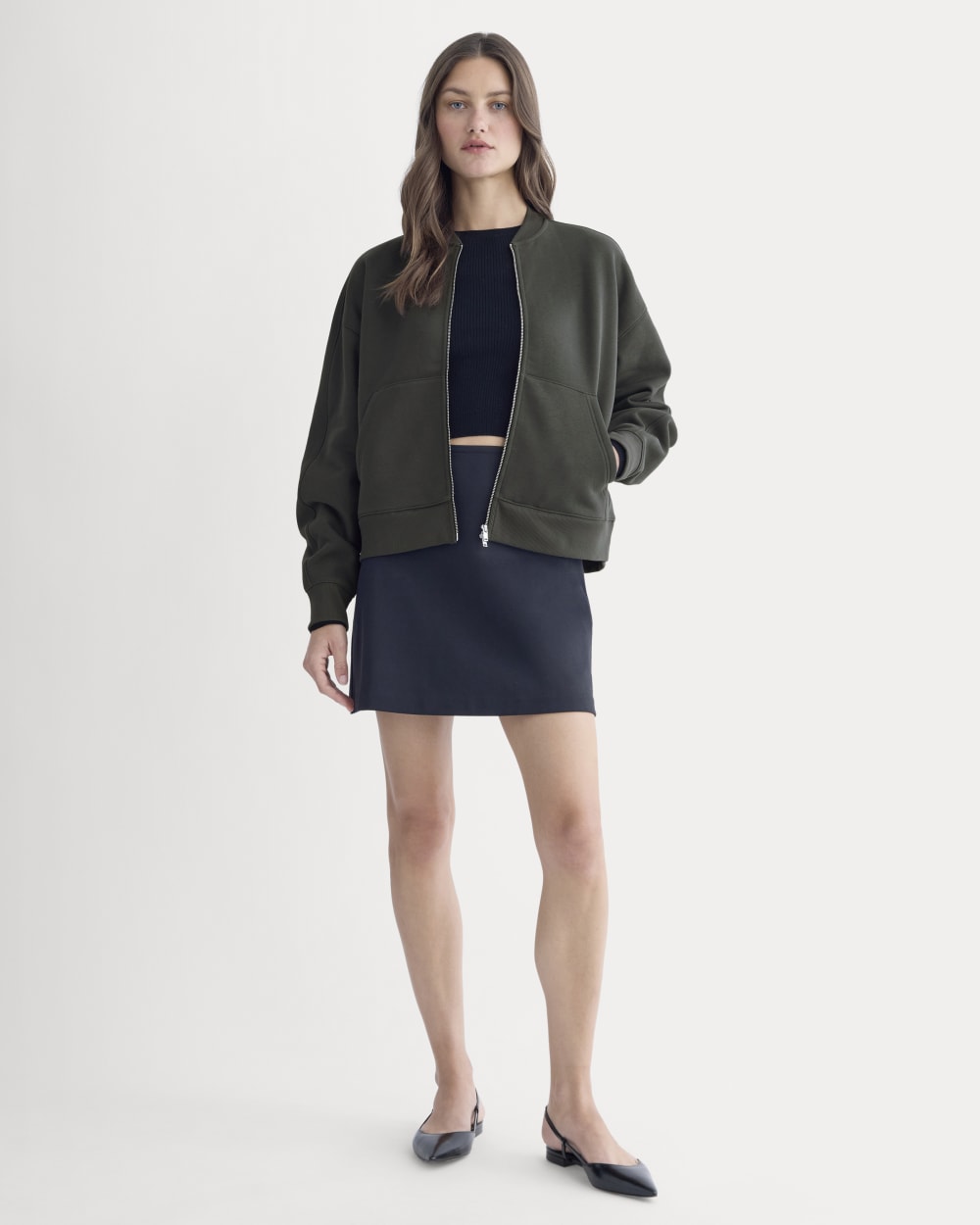 Luxe Fleece Bomber Jacket | Washed Black - Image 3