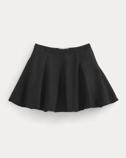 Alternative view of Godet Mini Skirt in Cotton Silk | Black