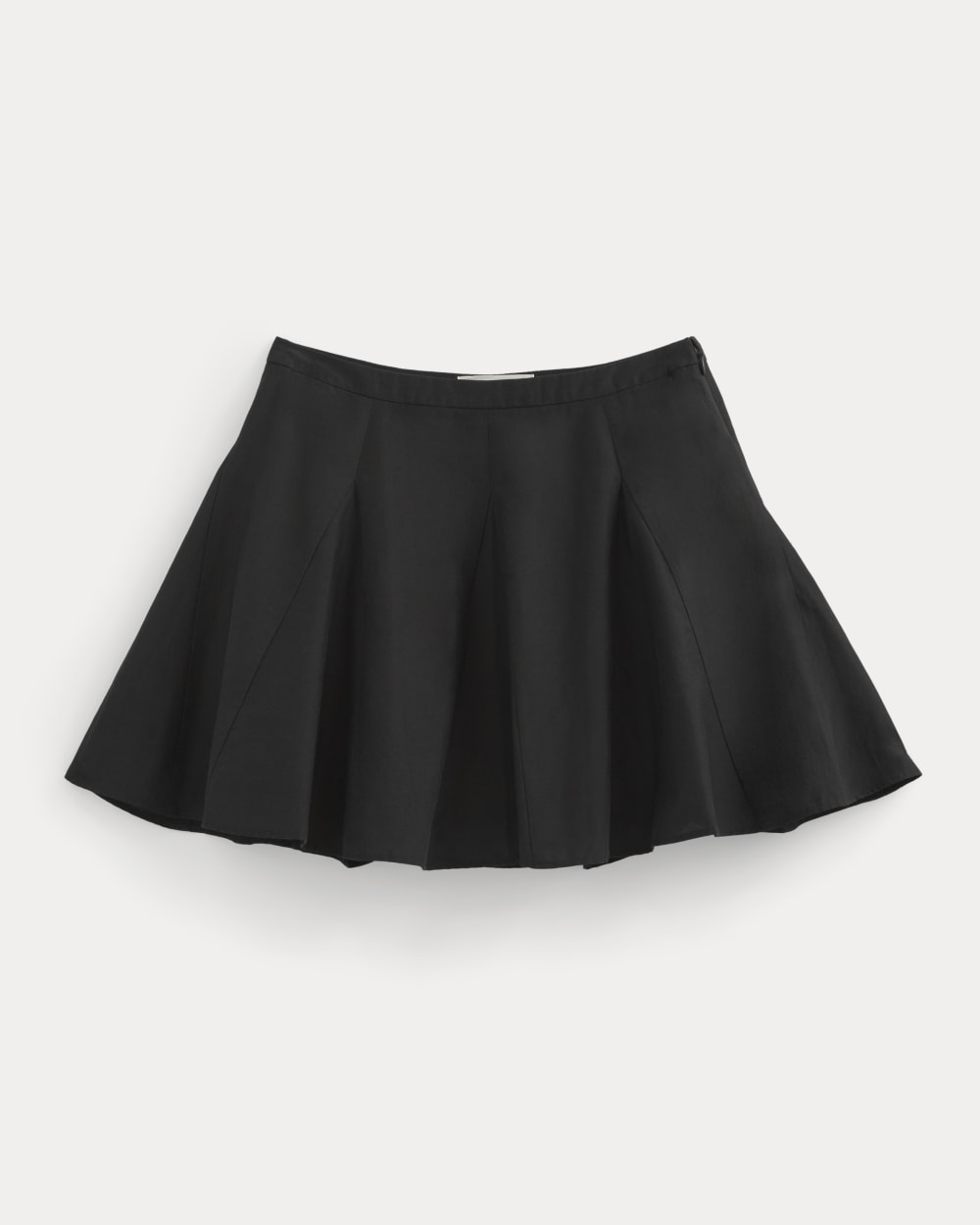 Godet Mini Skirt in Cotton Silk | Black - Image 2