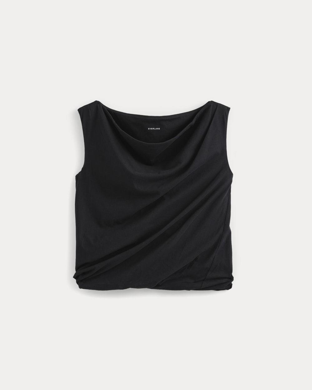 Boatneck Twisted Top in Essential Cotton | Black - Image 2